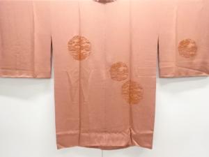 未使用品　相良刺繍　雪輪に寺院・松模様ロング絵羽道行コート